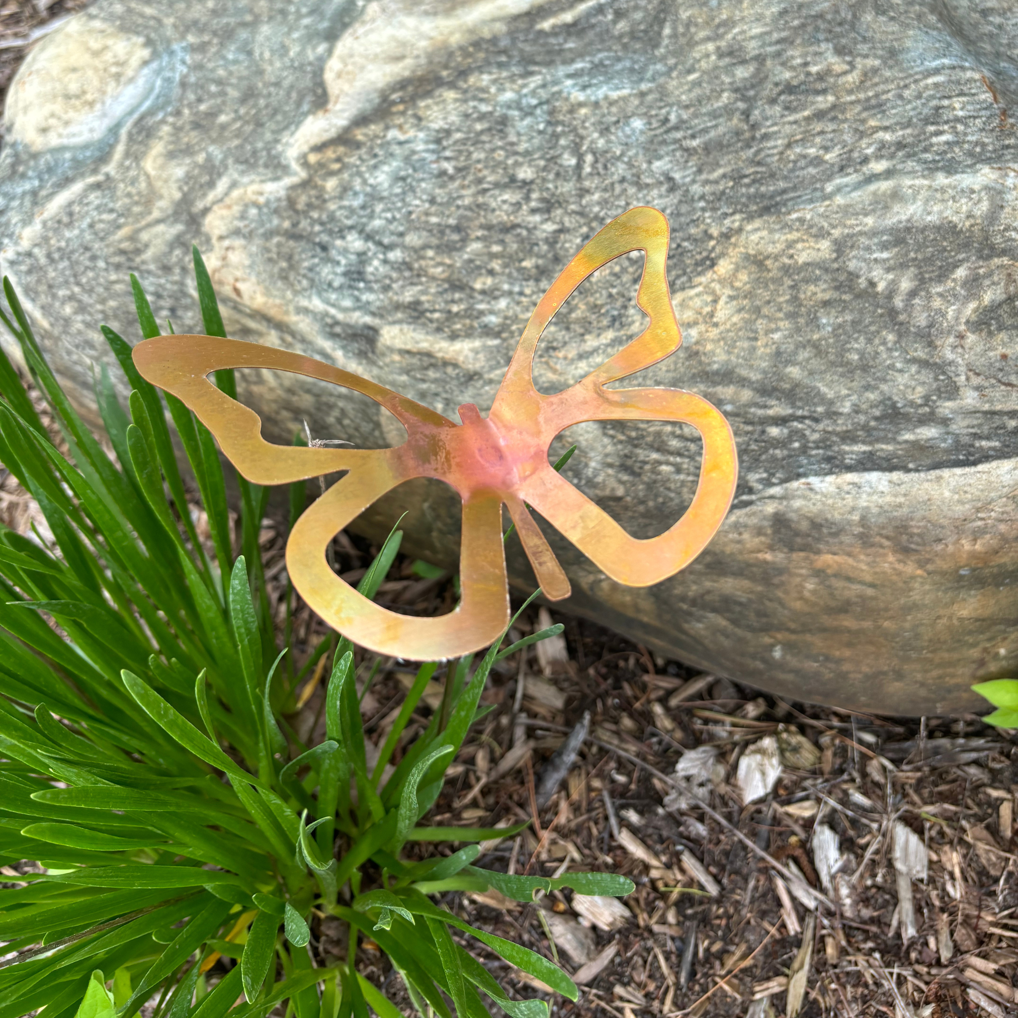 Natural Copper Butterfly Garden Stake