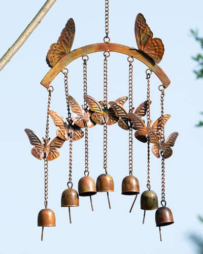 Flamed Butterflies on Arch Wind Chime