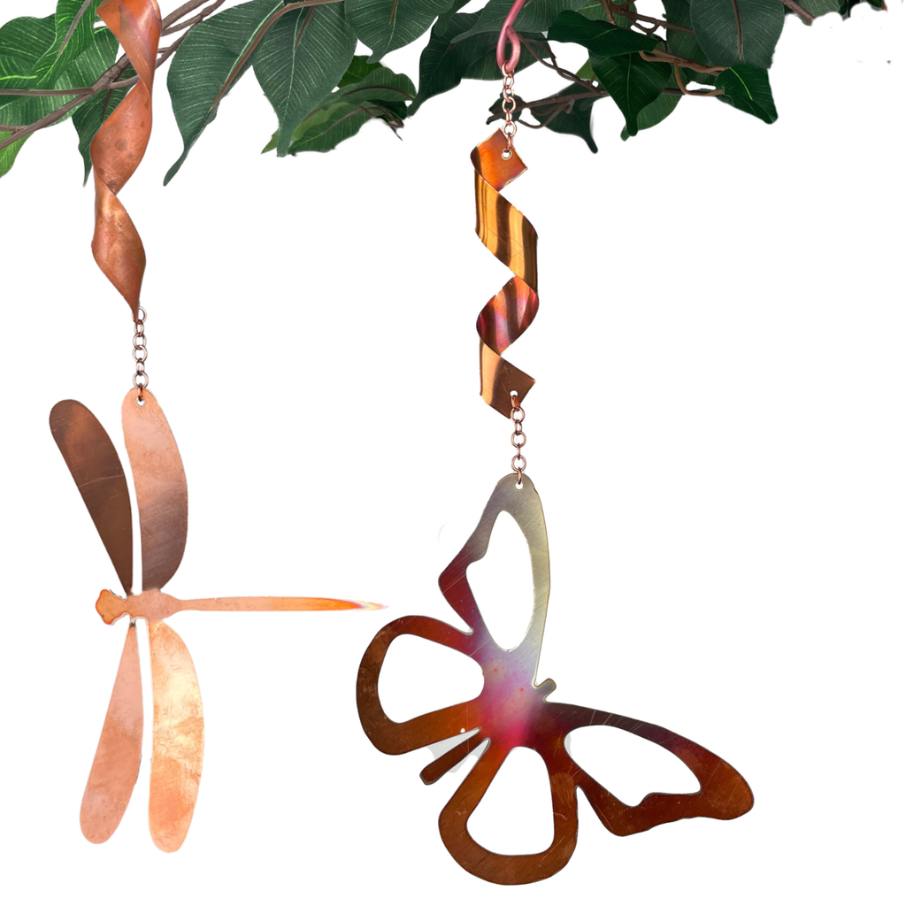 Large Natural Copper Spinners- Butterfly or Dragonfly: Dragonfly