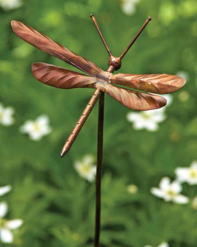 Flamed Dragonfly Garden Stake