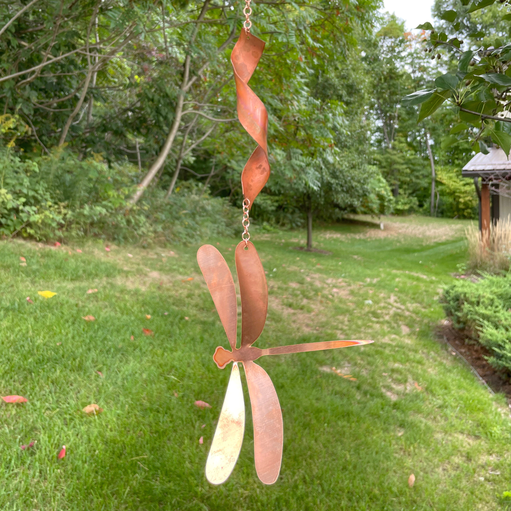 Large Natural Copper Spinners- Butterfly or Dragonfly: Dragonfly