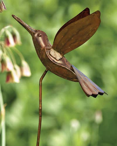 Flamed  Hummingbird Garden Stake